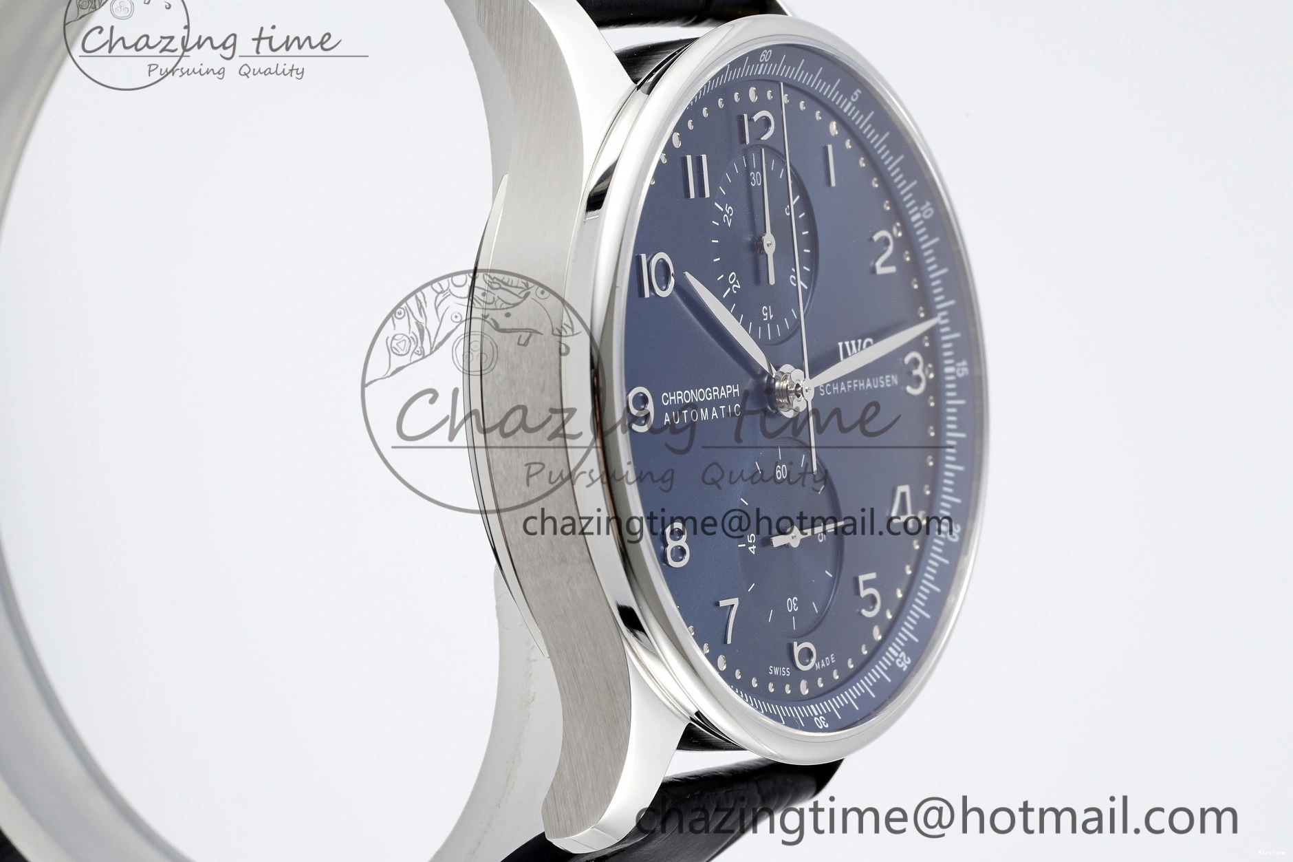 MIROTIME 1230 Portuguese Chrono IW3716 RSF 1:1 Best Edition Blue Dial on Black Leather Strap A RelaxedFit 7045